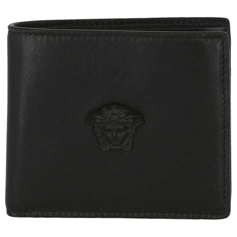 versace collection medusa black leather bi-fold wallet|Versace La Medusa Leather Bi.